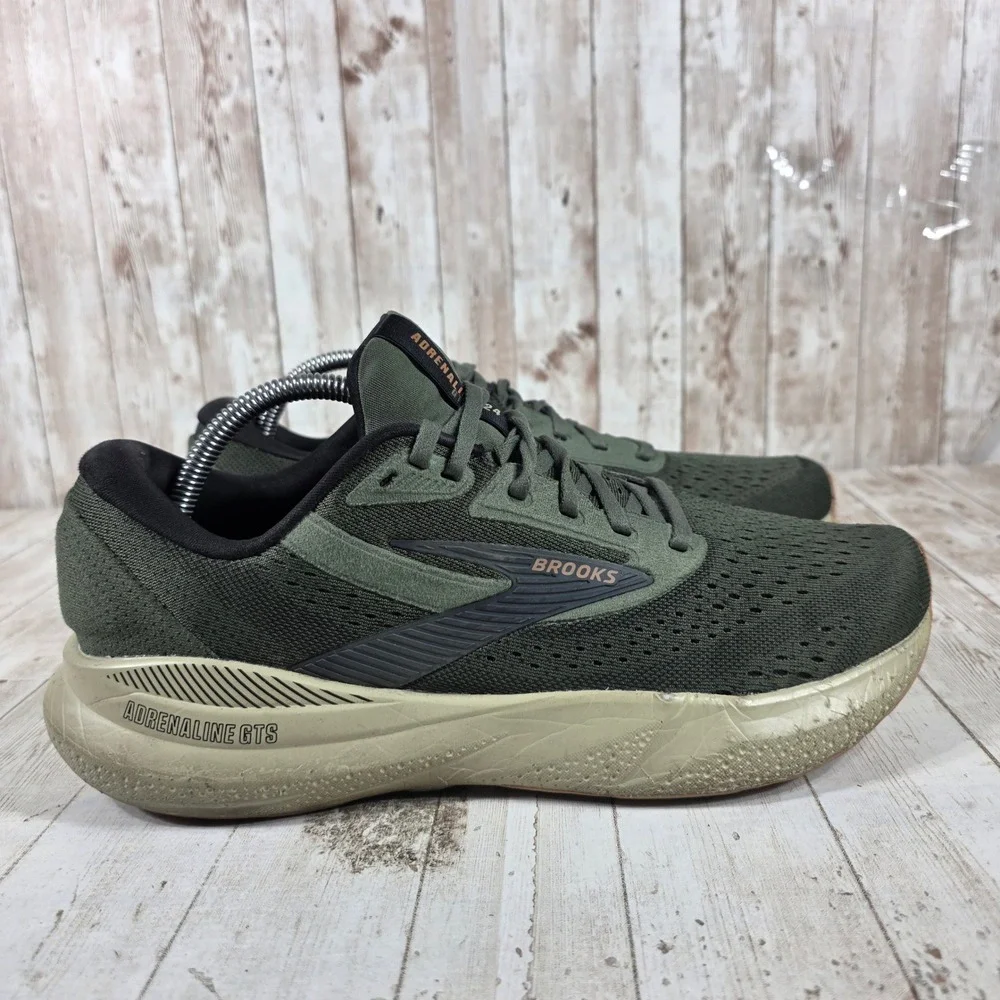 Brooks Adrenaline GTS 24 Mens Running Shoes Olive Green 9.5 D